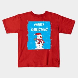 MERRY Christmas Festive Cute Snowman Kids T-Shirt